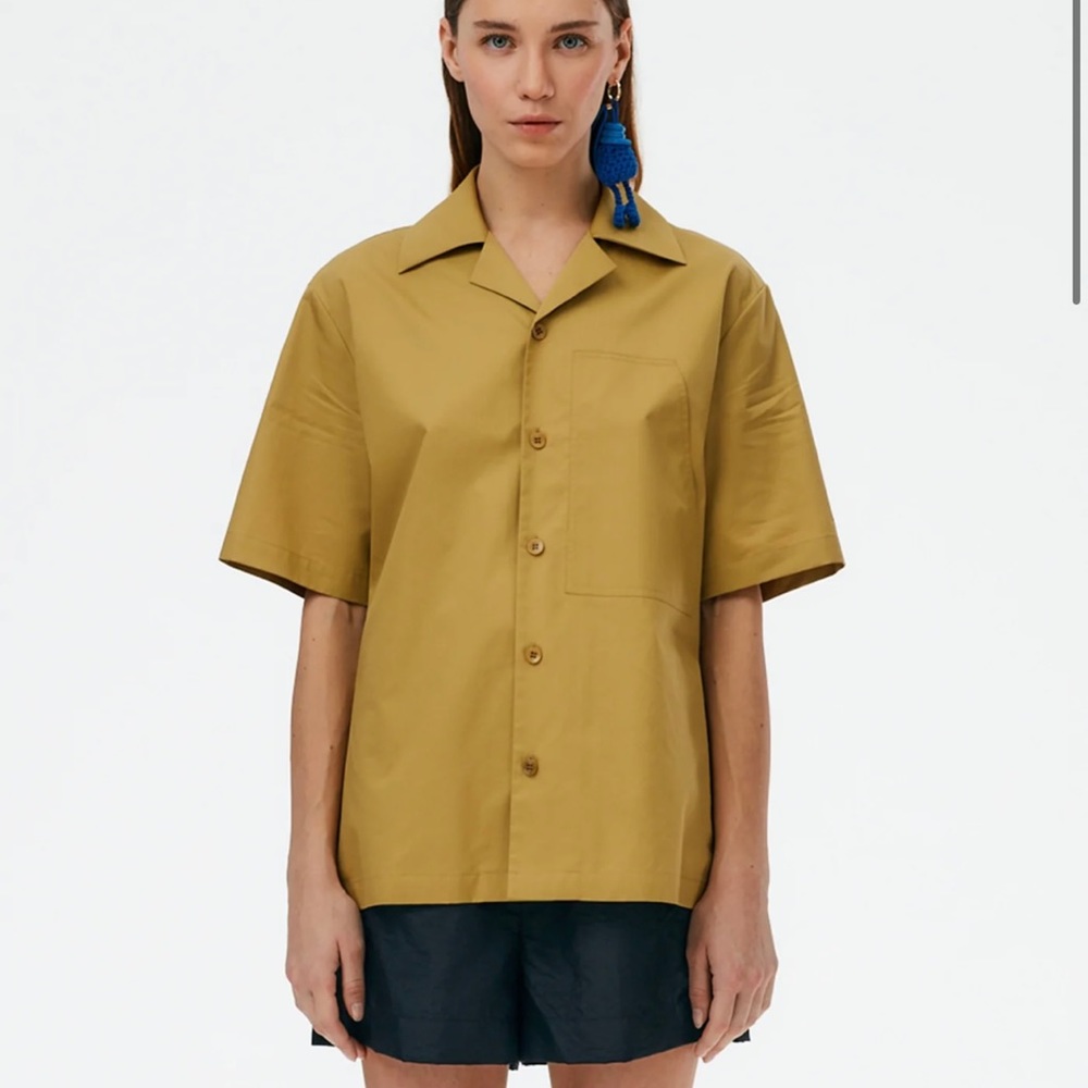 Tibi Eco Poplin Camp Shirt